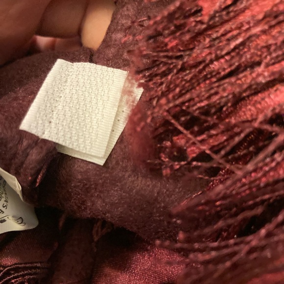 1 LEFT! — 48 Inch Burgundy Tree Skirt with Tasseled Border - Christmas Eve - Picture 10 of 11